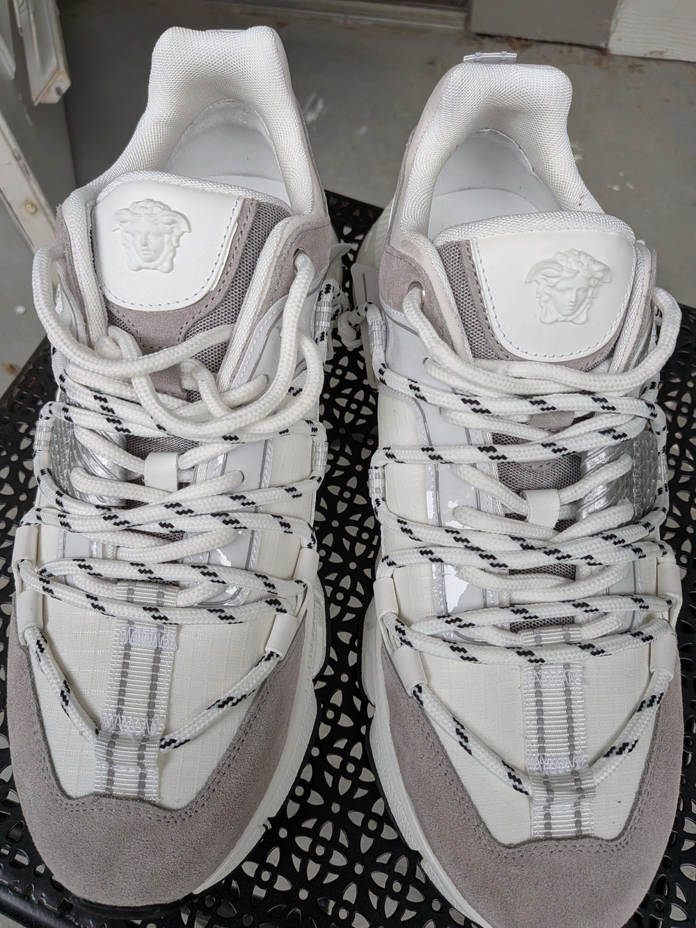 VERSACE White Platform Chain Reaction Sneaker NW0T - Picture 6 of 11